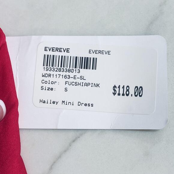 Evereve Hailey Mini Dress Womens Small Fuchsia Pink Long Sleeve Ruffle NWT fairy - Picture 3 of 6